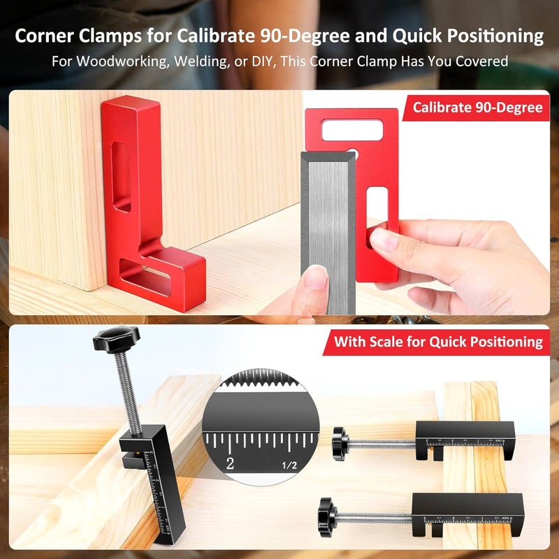 ARTYMASTER Corner Clamp for Woodworking, 90 Degree Corner Clamp, Right Angle Clamp Woodworking Tools, Aluminum Positioning Squares for Picture Frames, Cabinets, Drawers - Image 4